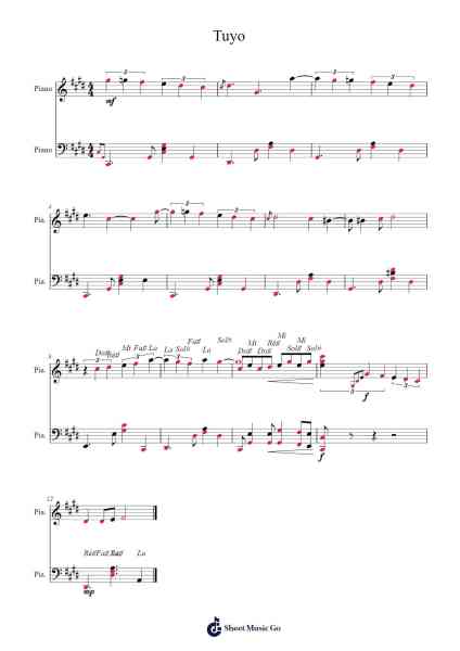 Tuyo Sheet Music by -Arr.Hewgy Fowearl