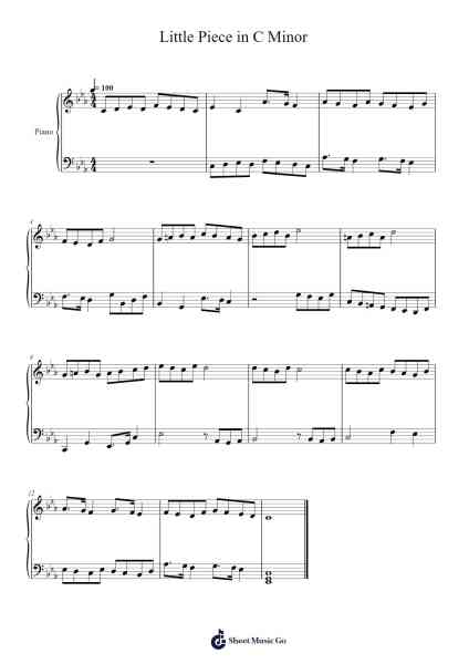 Little Piece in C Minor Sheet Music by Fitchgreve Dolra-Arr.Saxbraith