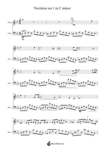 Nocturne No. 1 in C Minor Sheet Music by Caekent-Arr.Inmark Ausbrooke