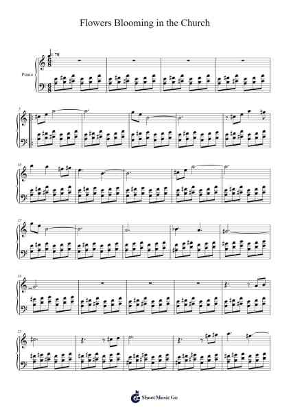 Flowers Blooming in the Church Sheet Music by Nobuo Uematsu-Arr.Hewdys