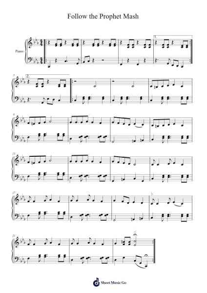 Follow the Prophet Mash Sheet Music by Ryan S-Arr.Linee Bushsopp