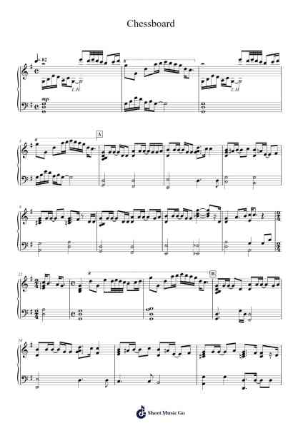 Chessboard Sheet Music by 藤原聡-Arr.Fowdict Deanpaul