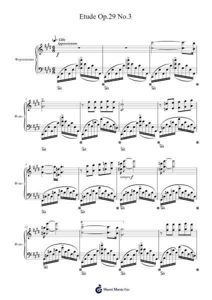 Etude Op. 29 No. 3 Sheet Music by С Борткевич-Arr.Raemen