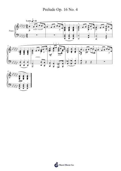 Prelude in E-flat Minor, Op. 16 No. 4 Sheet Music by Alexander Scriabin-Arr.Kylefie