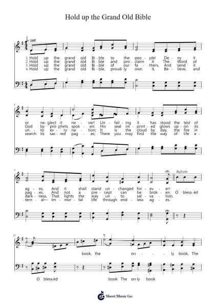 Hold Up the Grand Old Bible Sheet Music by Charles Hutchinson Gabriel-Arr.Dickbryce Biien