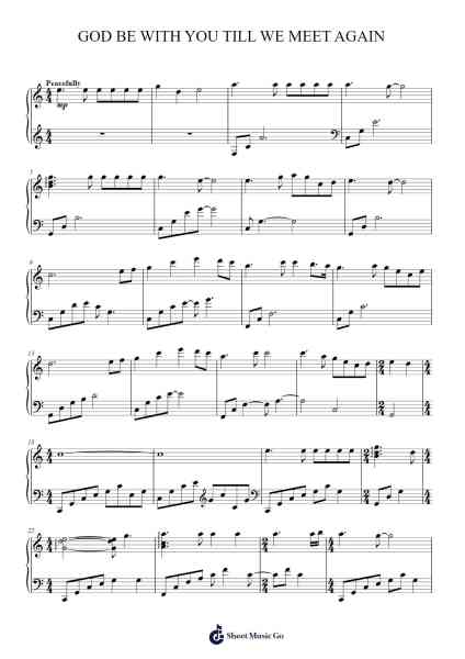 God be With You 'Till we Meet Again Sheet Music by William G. Tomer-Arr.Wildbias