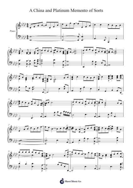 A China and Platinum Memento of Sorts Sheet Music by Philjoan-Arr.Jesret