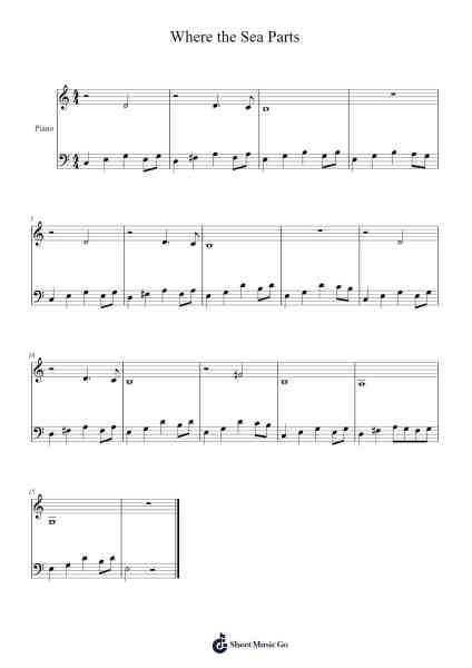 Where the Sea Parts Sheet Music by dei-Arr.Pritience