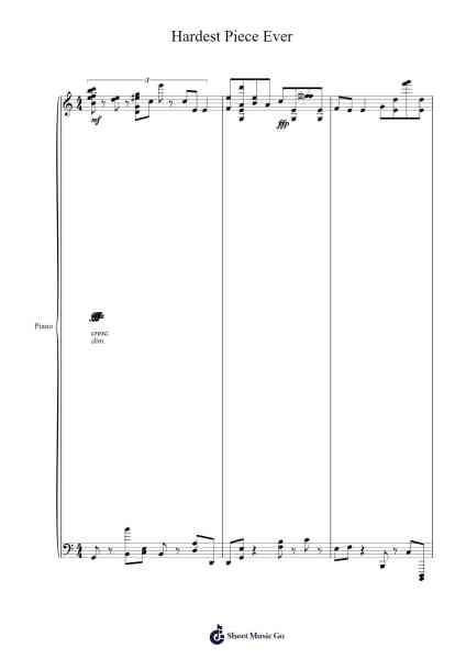 Hardest Piece Ever Sheet Music by Jannorth-Arr.Lanme