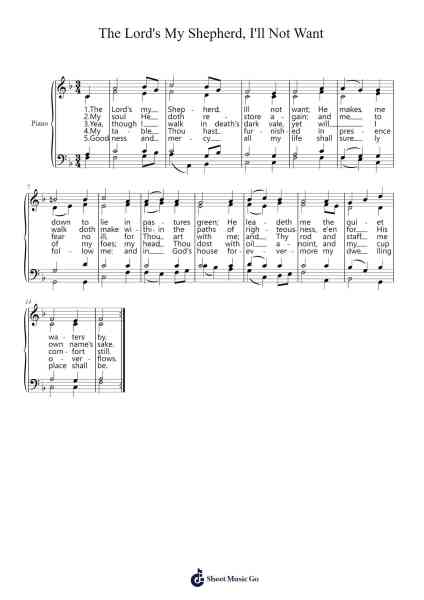 The Lord's My Shepherd, I'll Not Want Sheet Music by Jessie Seymour Irvine-Arr.Bergdrew Browningthur