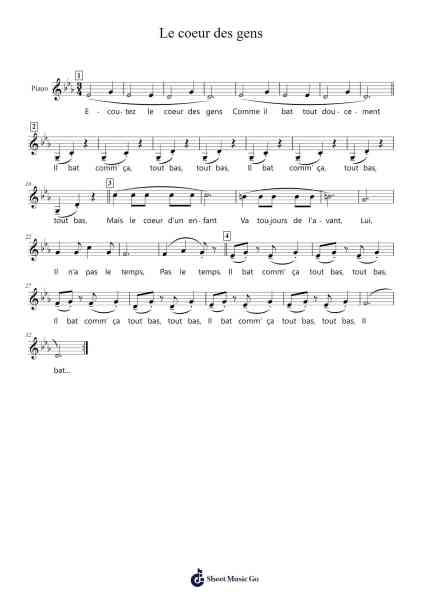 Le coeur des gens Sheet Music by Daniel Beaume-Arr.Trutor Hubno