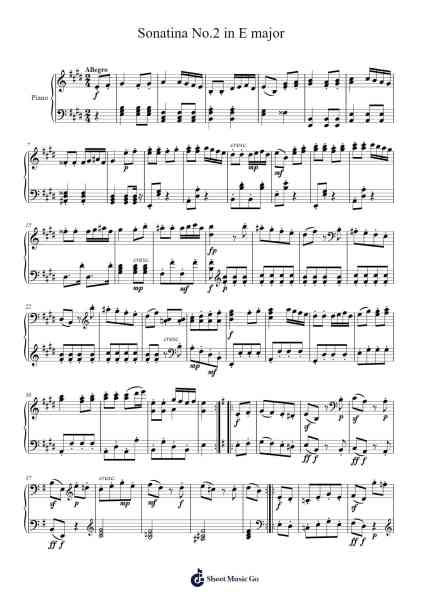 Sonatina No.2 in E major Sheet Music by undefined-Arr.Wyli