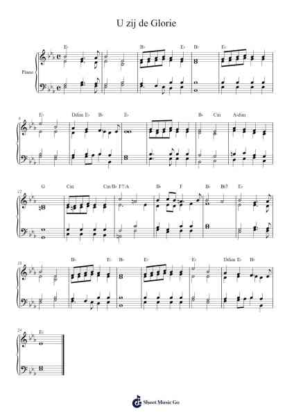 U zij de Glorie Sheet Music by Jan Willem Schulte Nordholt-Arr.Judmons Bairdchel