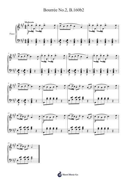 Bourrée No. 2 in G Major, B. 160b2 Sheet Music by Frédéric Chopin-Arr.Trutor Hubno