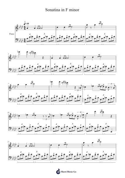 Sonatina in F minor Sheet Music by Katerina Degnan-Arr.Krisbe Chadky