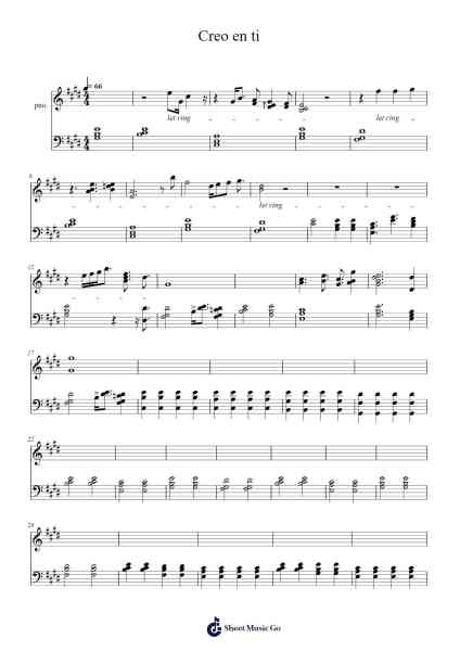Creo en ti Sheet Music by Julio Melgar/Marcela Gandara-Arr.Leomos