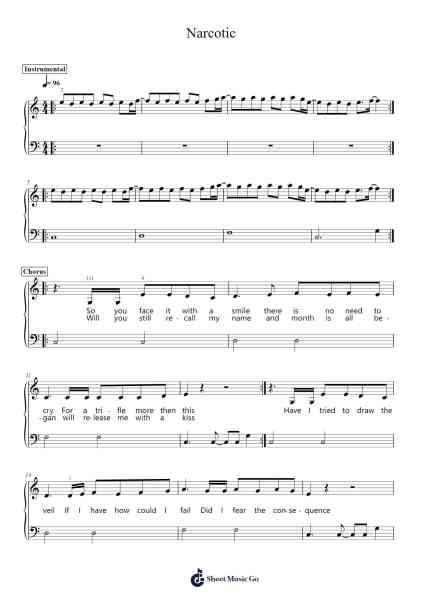 Narcotic Sheet Music by Liquido-Arr.Odemick