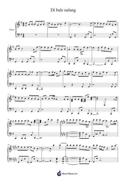 Di bale nalang Sheet Music by -Arr.Rayward