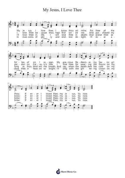 My Jesus, I Love Thee Sheet Music by Adoniram J. Gordon-Arr.Franfield Pricecil