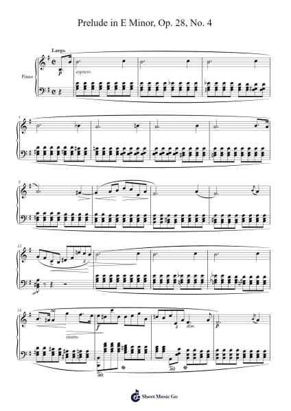 Prelude in E Minor, Op. 28, No. 4 Sheet Music by Frédéric Chopin-Arr.Bunharine Coftroy
