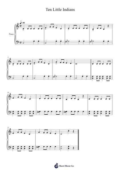 Ten Little Indians Sheet Music by Septimus Winner-Arr.Abralph Strares
