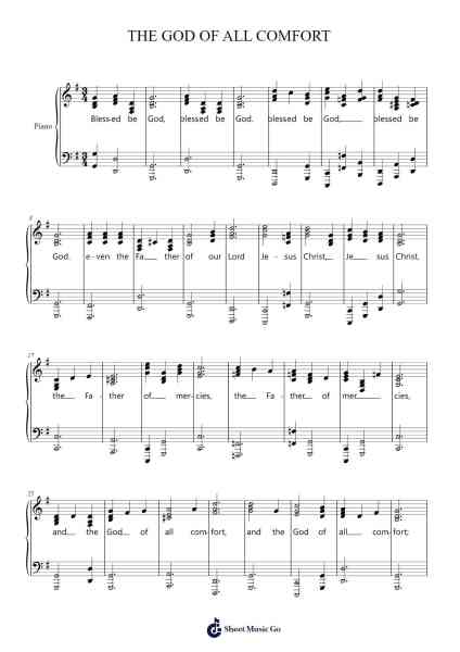 THE GOD OF ALL COMFORT Sheet Music by Davebel-Arr.Ausdam Pukin