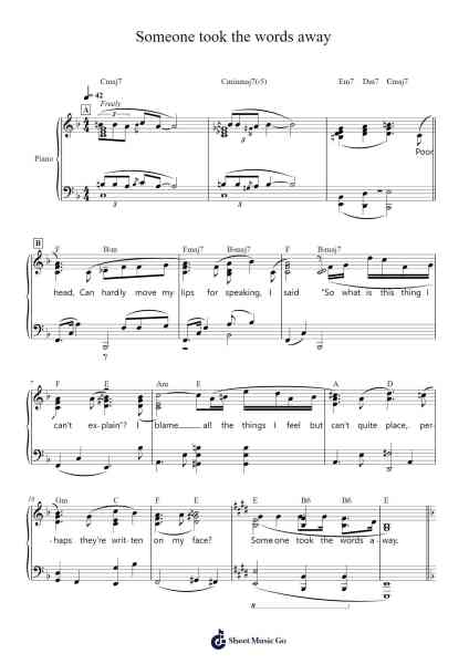 Someone took the words away Sheet Music by Elvis Costello-Arr.Hula