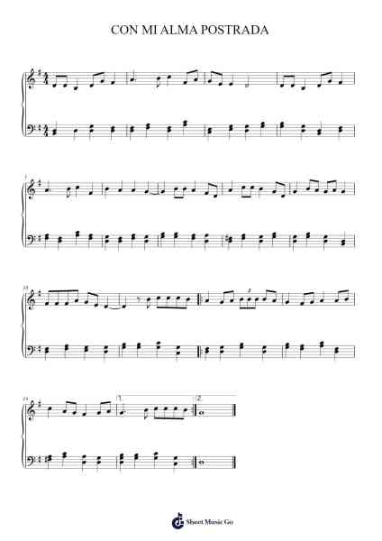 CON MI ALMA POSTRADA Sheet Music by Graciela López J.-Arr.Dwighthart Mickrold