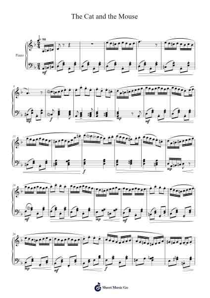 The Cat and the Mouse Ноты для фортепиано от Henuel Clarkreade-Arr.Crailynn Rodlan