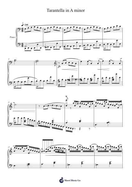 Tarantella in A Minor, Op. 240 Sheet Music by A. Pieczonka-Arr.Souyet Jamesnolds