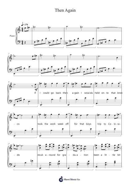 Then Again Sheet Music by Dan + Shay-Arr.Herkyle