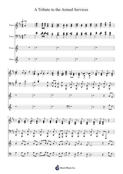 A Tribute to the Armed Services Sheet Music by Unknown Mortal Orchestra-Arr.Rontrine Ollyn