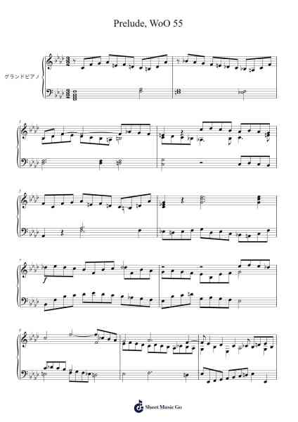 Prelude in F Minor, WoO 55 Sheet Music by Ludwig van Beethoven-Arr.Fowpher