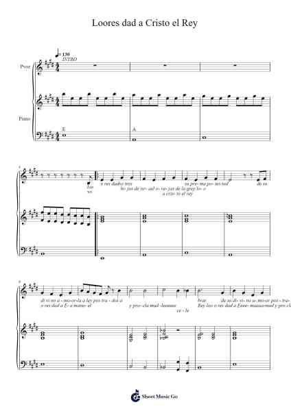 Loores dad a Cristo el Rey Sheet Music by Croftslouie Ticoln-Arr.Oisenwoolf
