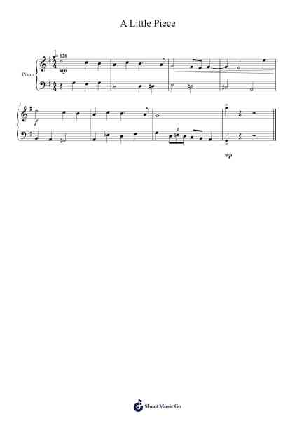 A Little Piece Sheet Music by Youjin Hwang-Arr.Wymo