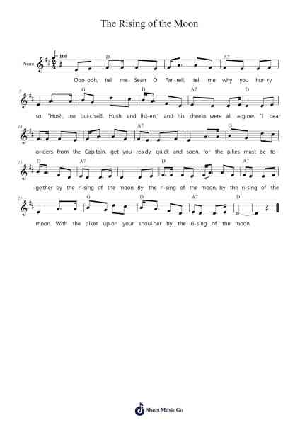 The Rising of the Moon Sheet Music by Misc tunes-Arr.Pumens Faulkgrant