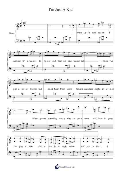 I'm Just A Kid Sheet Music by Simple Plan-Arr.Danchloe
