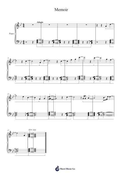 Memoir Sheet Music by Ann Annie-Arr.Turdrea