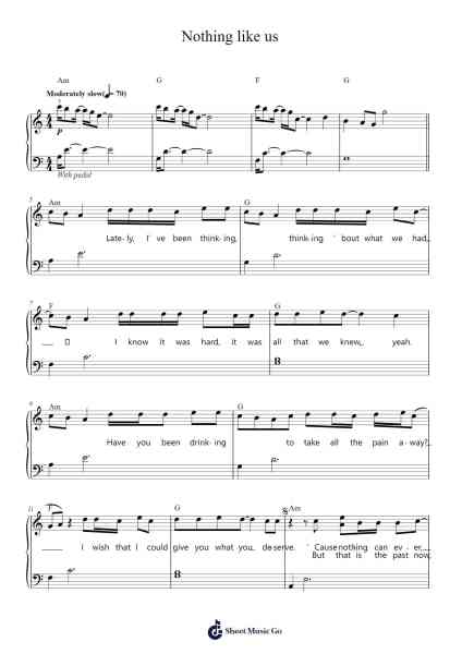 Nothing like us Sheet Music by Justin Bieber-Arr.Tybey