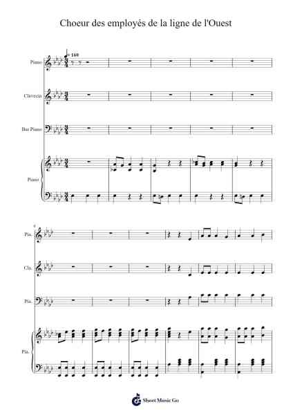 Choeur des employés de la ligne de l'Ouest Sheet Music by Peter-Arr.Joyphrey