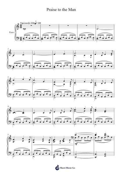 Praise to the Man Sheet Music by Traditional Scottish Folk Tune-Arr.Wesriah
