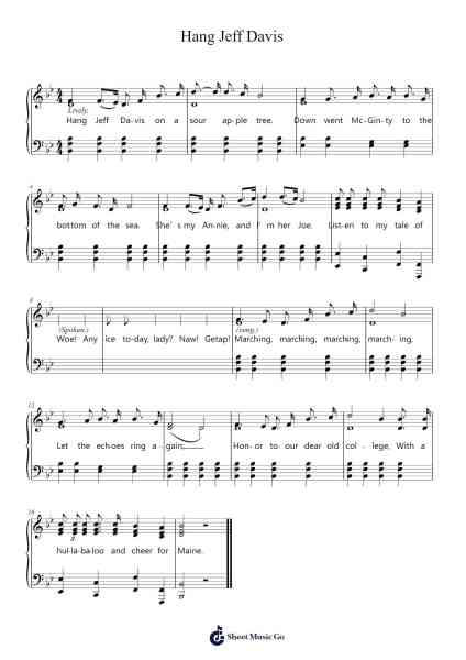 Hang Jeff Davis Sheet Music by Misc Traditional-Arr.Thomfrank Springper