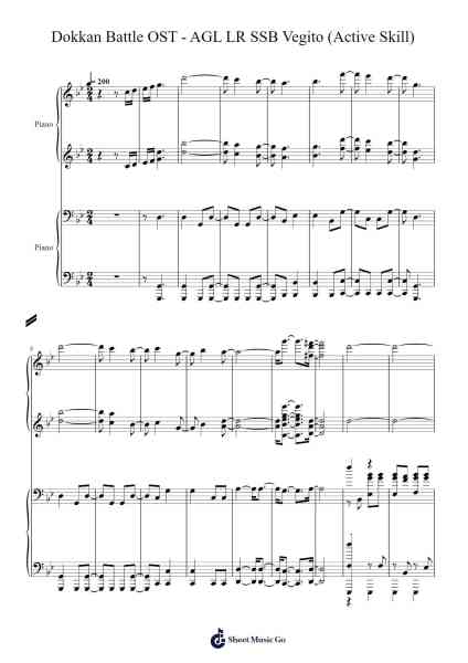 Dokkan Battle OST - AGL LR SSB Vegito (Active Skill) Sheet Music by notsowiseone-Arr.Readeworth Phoezer