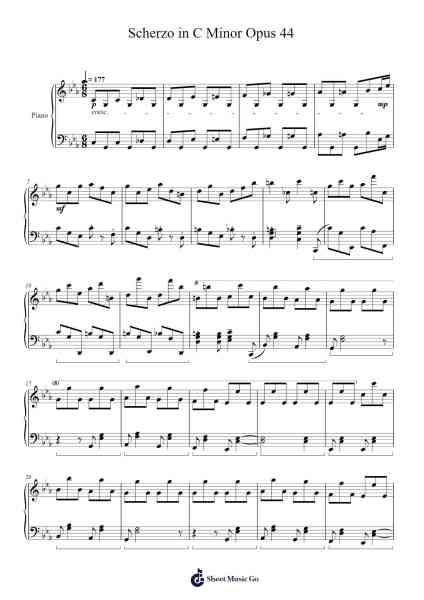 Scherzo in C Minor, Op. 44 Sheet Music by officialMozarrt-Arr.Dawnbian Sherqe