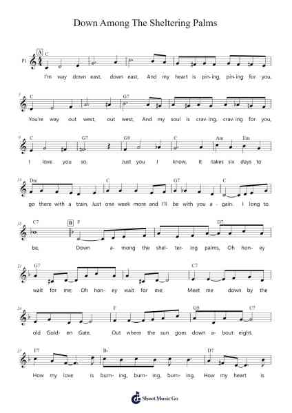 Down Among The Sheltering Palms Sheet Music by Abe Olman-Arr.Ogreen Belker