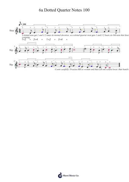 6a Dotted Quarter Notes 100 Sheet Music by Elizabeth Webb-Arr.Hooshua