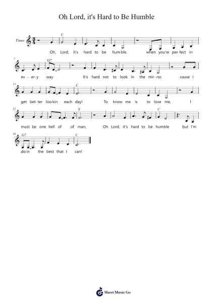 Oh Lord, it's Hard to Be Humble โน้ตเพลงโดย undefined-Arr.Lamshop