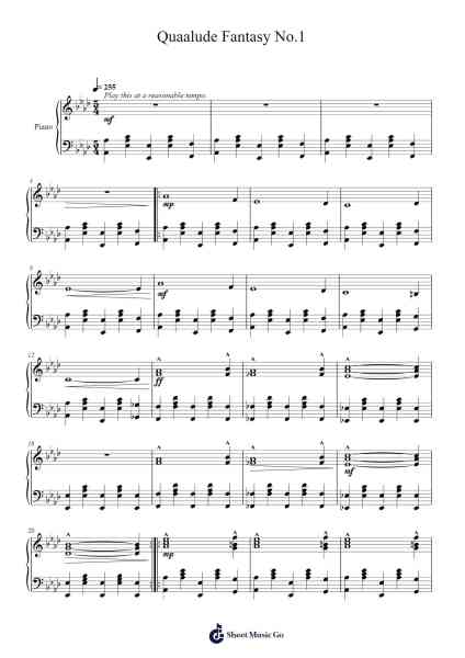 Quaalude Fantasy No.1 Sheet Music by Stilkim-Arr.Carrnie