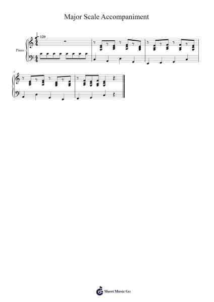 Major Scale Accompaniment Sheet Music by SadieKing27-Arr.Jesine