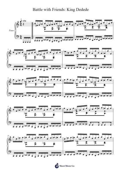 Battle with Friends: King Dedede Sheet Music by Jun Ishikawa-Arr.Geofchael